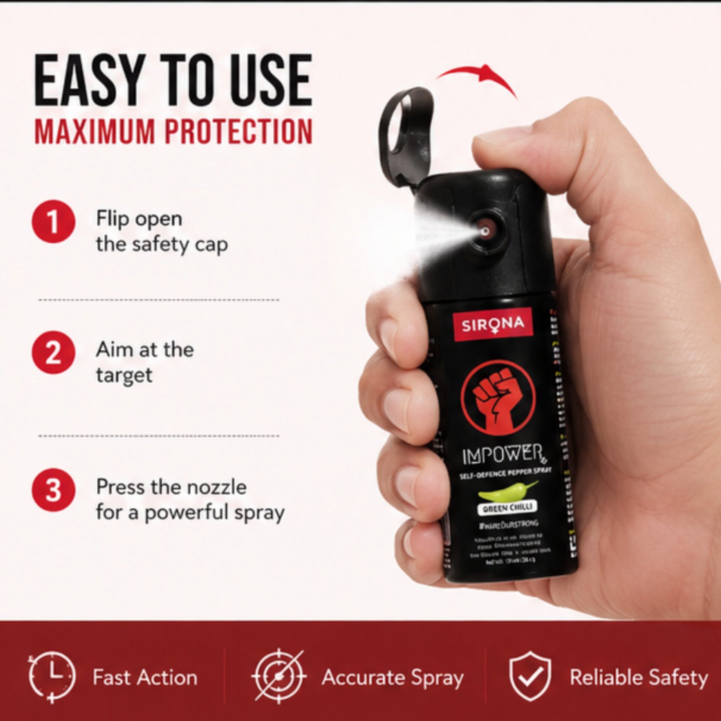 Pepper Spray | Pocket Size | Green Chilli Formula | 55 ml
